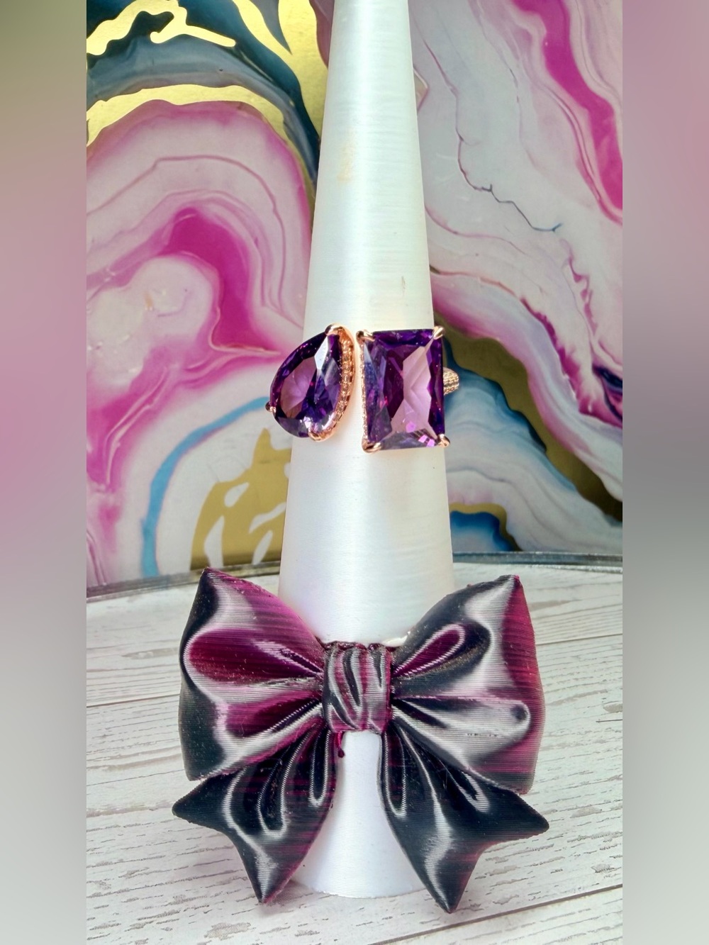 Bomb Party Ring - “Intricate Sparkle” on Rose Gold, Size 7 RG91645